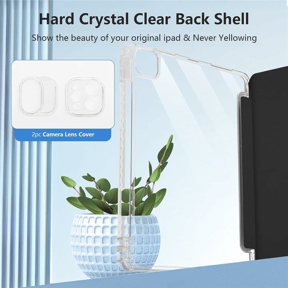 Tok okos záródó tok fix hátlappal iPad Air 11 (2024)/(2025)/(2026) készülékhez - fekete