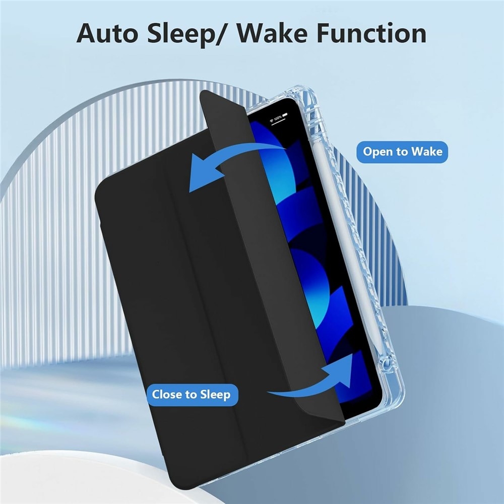 Tok okos záródó tok fix hátlappal iPad Air 11 (2024)/(2025)/(2026) készülékhez - fekete