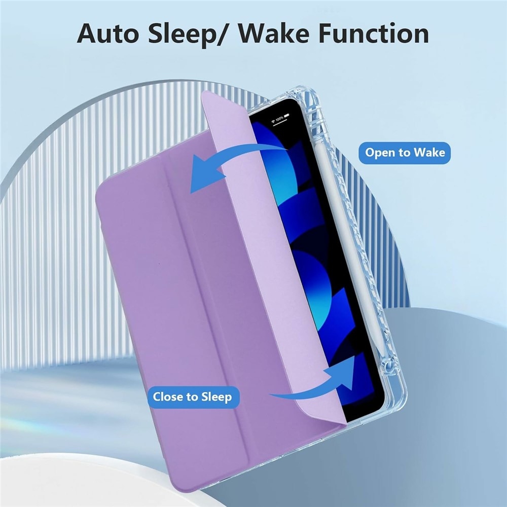 Tok okos záródó tok fix hátlappal iPad Air 11 (2024)/(2025)/(2026) - lila