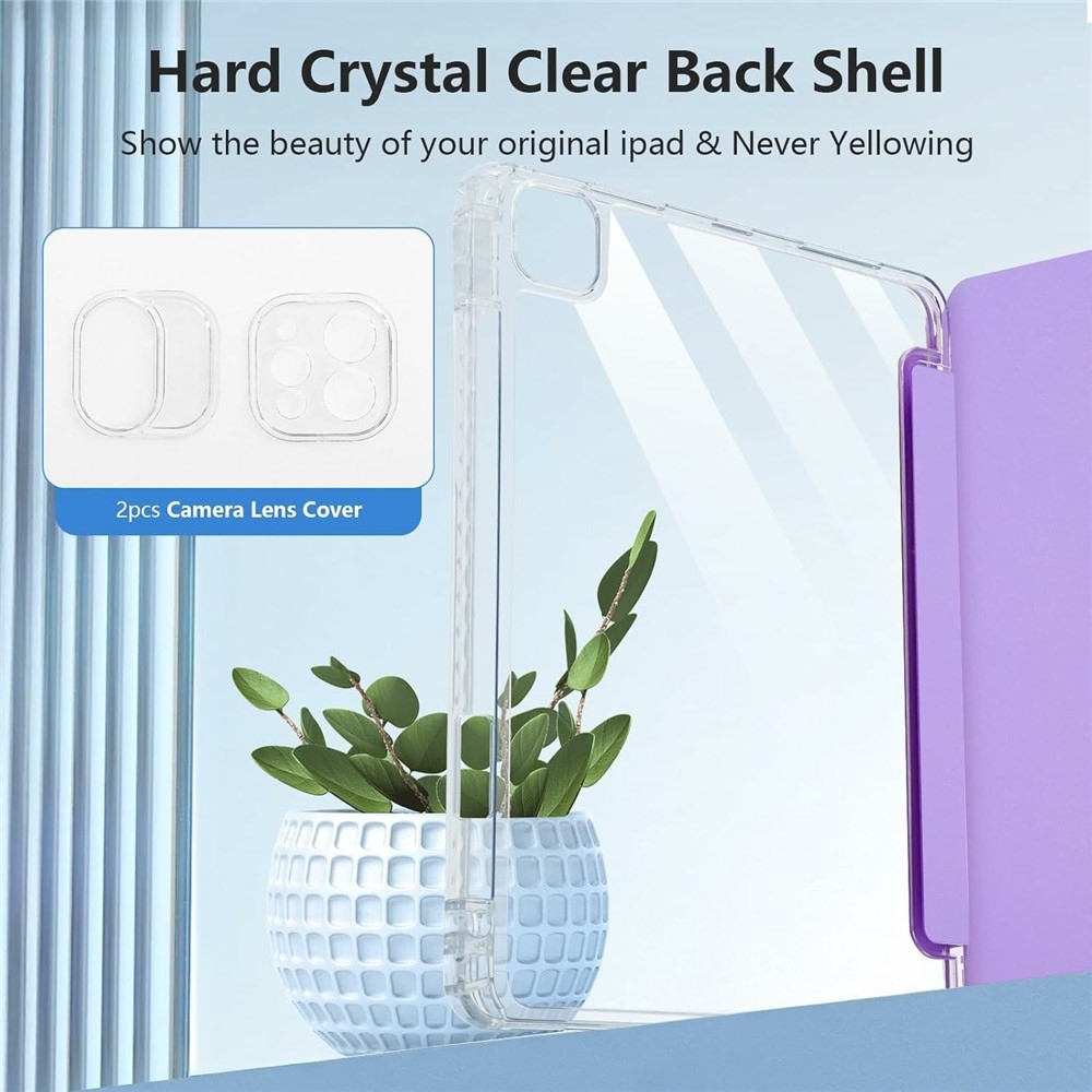 Tok okos záródó tok fix hátlappal iPad Air 11 (2024)/(2025)/(2026) - lila