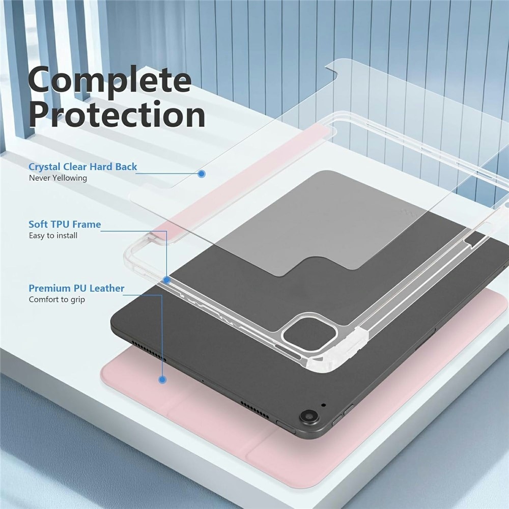 Tok okos záródó tok fix hátlappal iPad Air 11 (2024)/(2025)/(2026) iPad Air 11 készülékhez - rózsaszín