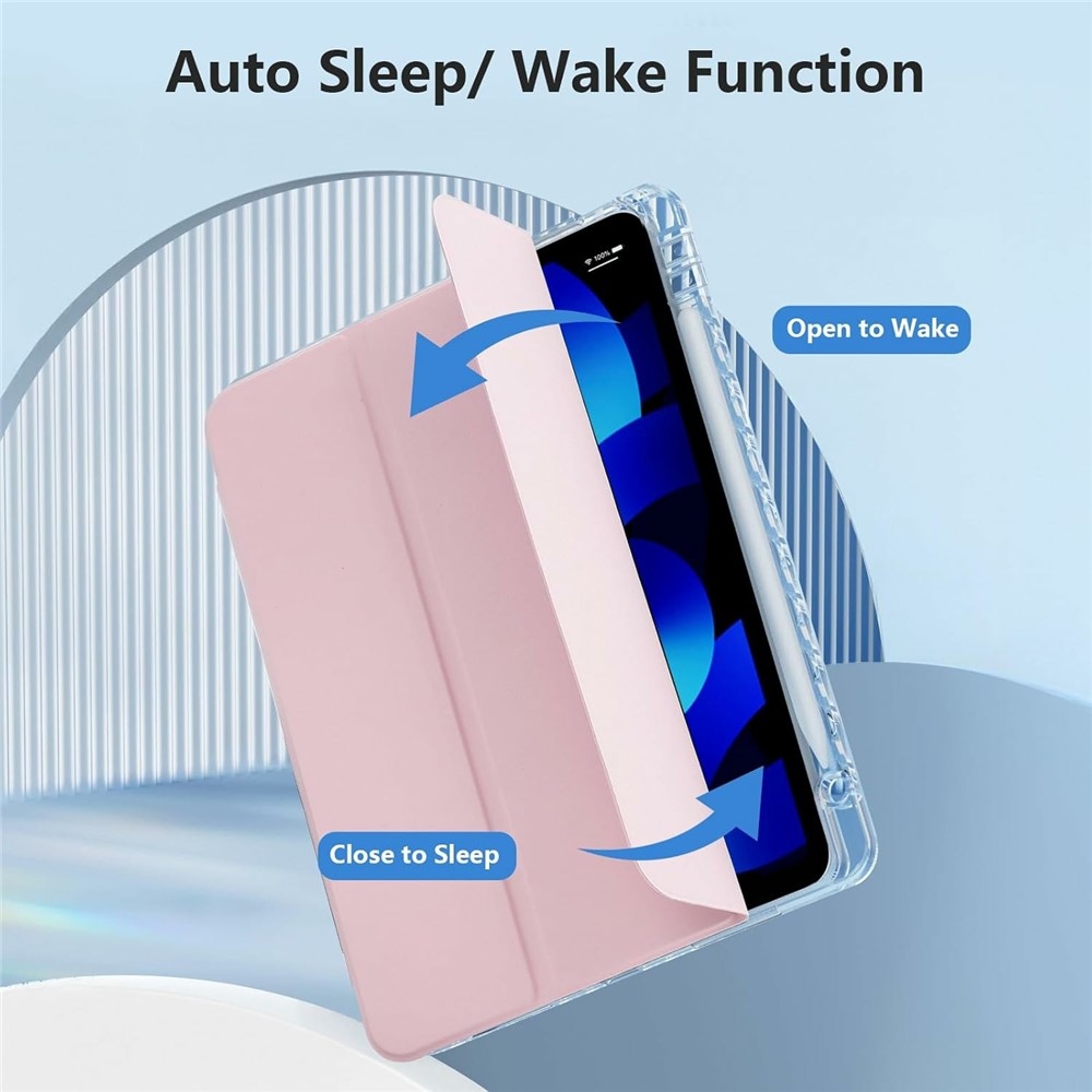 Tok okos záródó tok fix hátlappal iPad Air 11 (2024)/(2025)/(2026) iPad Air 11 készülékhez - rózsaszín