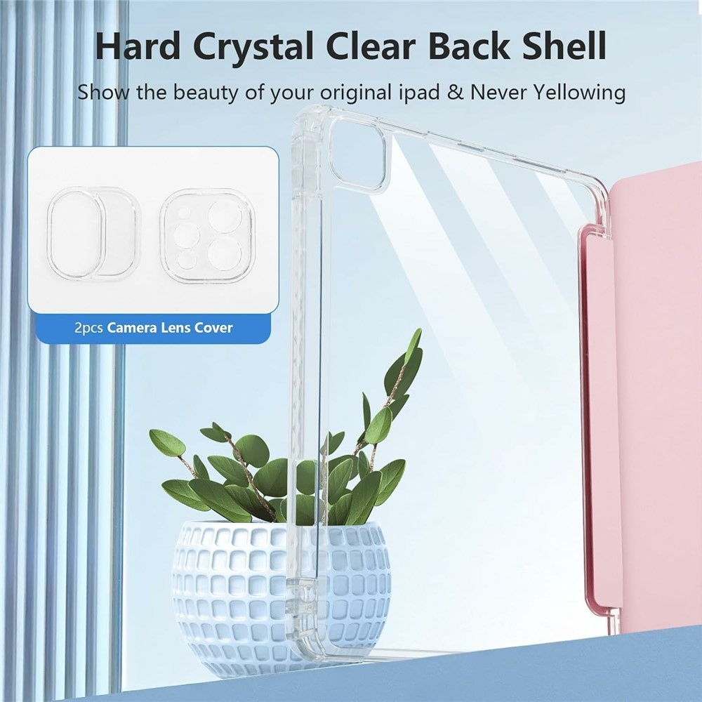 Tok okos záródó tok fix hátlappal iPad Air 11 (2024)/(2025)/(2026) iPad Air 11 készülékhez - rózsaszín