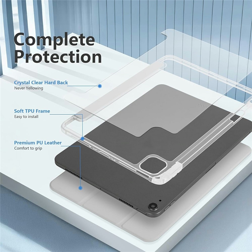 Tok okos záródó tok fix hátlappal iPad Air 11 (2024)/(2025)/(2026) iPad Air 11 készülékhez - szürke