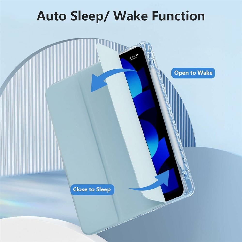 Tok okos záródó tok fix hátlappal iPad Air 11 (2024)/(2025)/(2026) készülékhez - világoskék színben