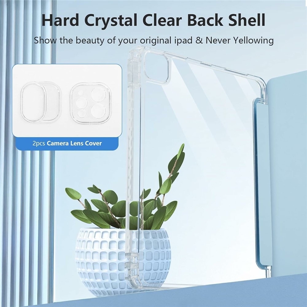 Tok okos záródó tok fix hátlappal iPad Air 11 (2024)/(2025)/(2026) készülékhez - világoskék színben