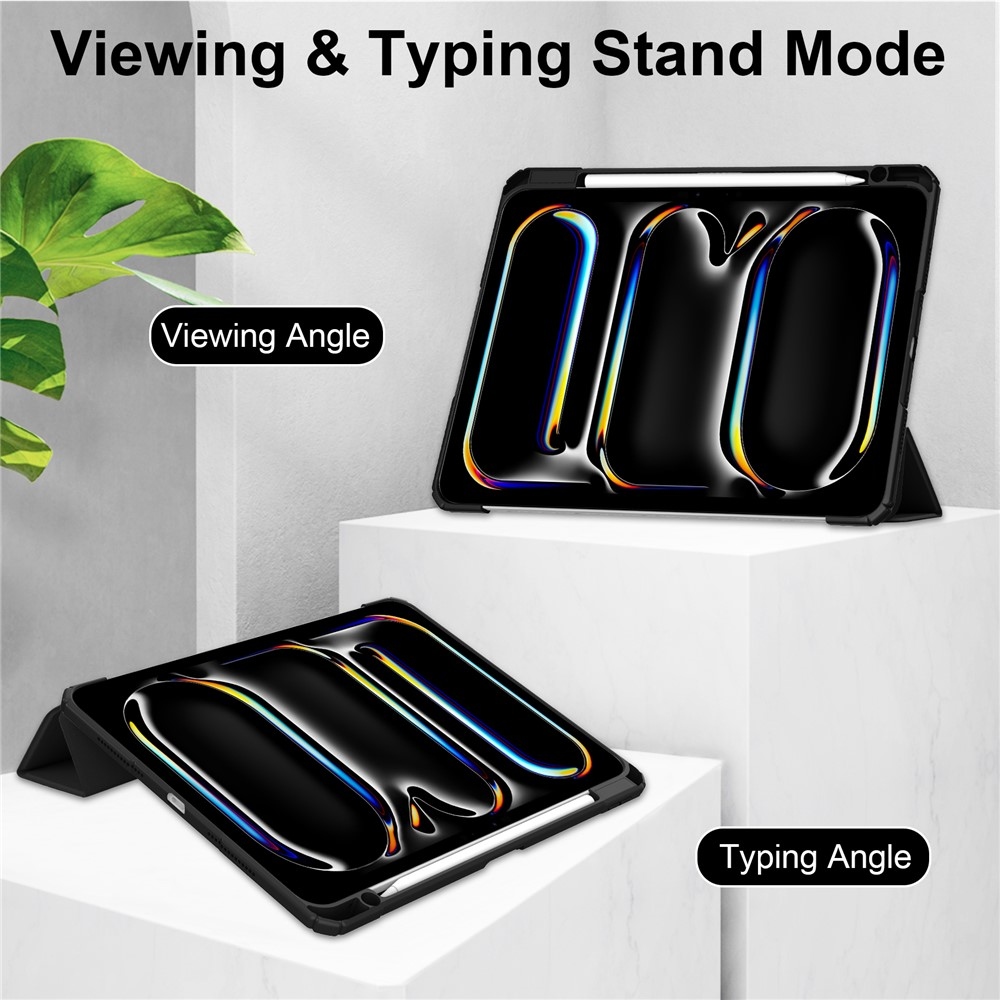 Tok okos záródó tok fix hátlappal iPad Pro 11 (2024)/(2025) iPad Pro 11 készülékhez - fekete