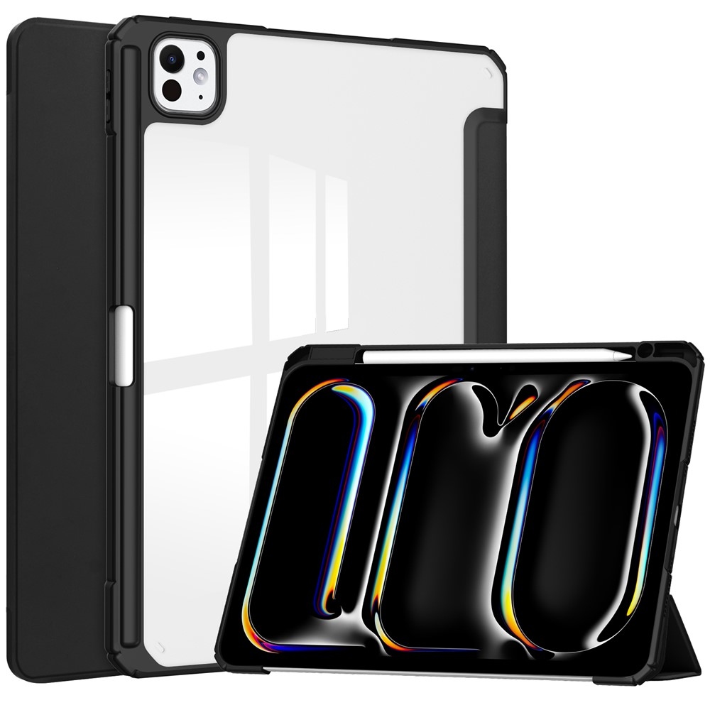 Tok okos záródó tok fix hátlappal iPad Pro 11 (2024)/(2025) iPad Pro 11 készülékhez - fekete