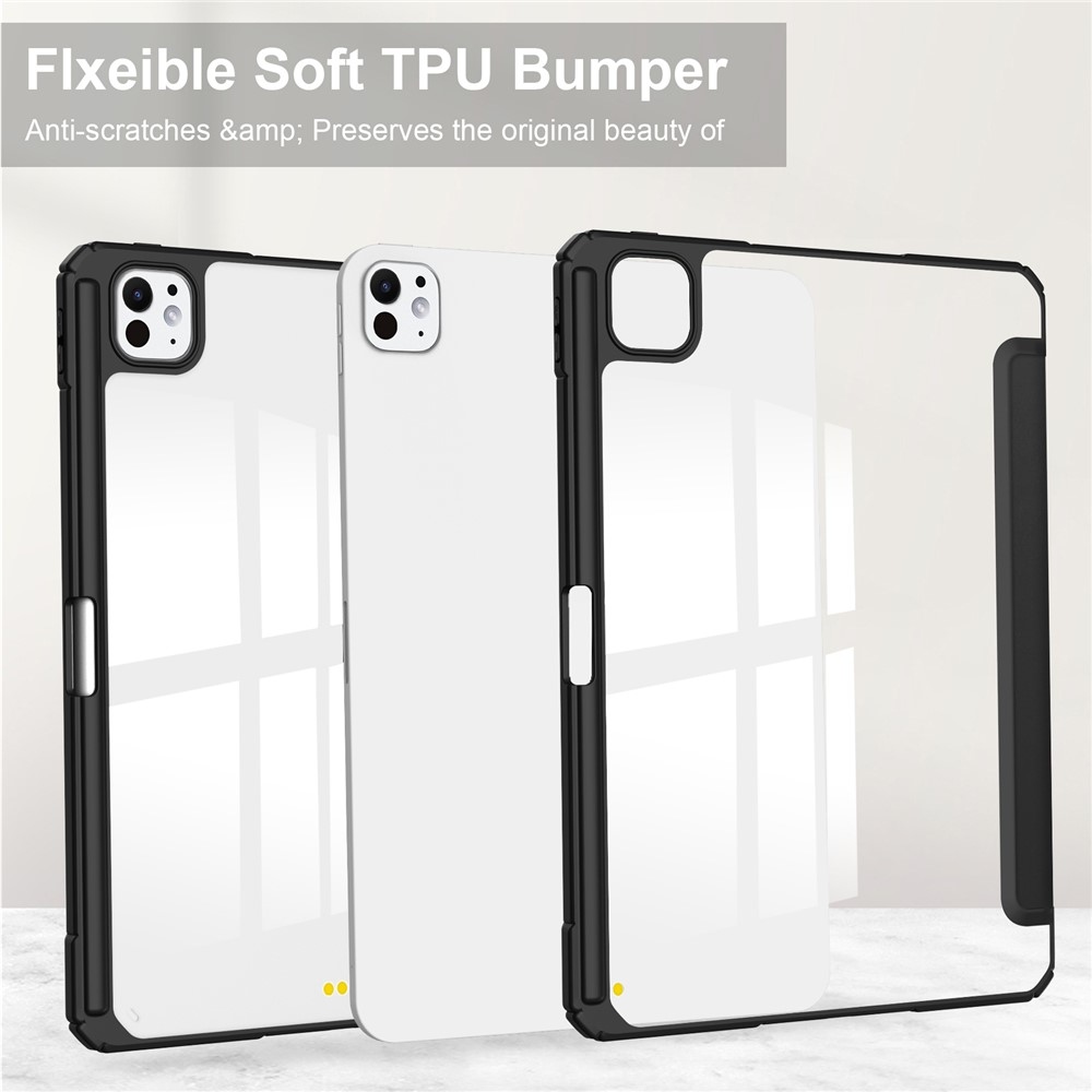 Tok okos záródó tok fix hátlappal iPad Pro 11 (2024)/(2025) iPad Pro 11 készülékhez - fekete