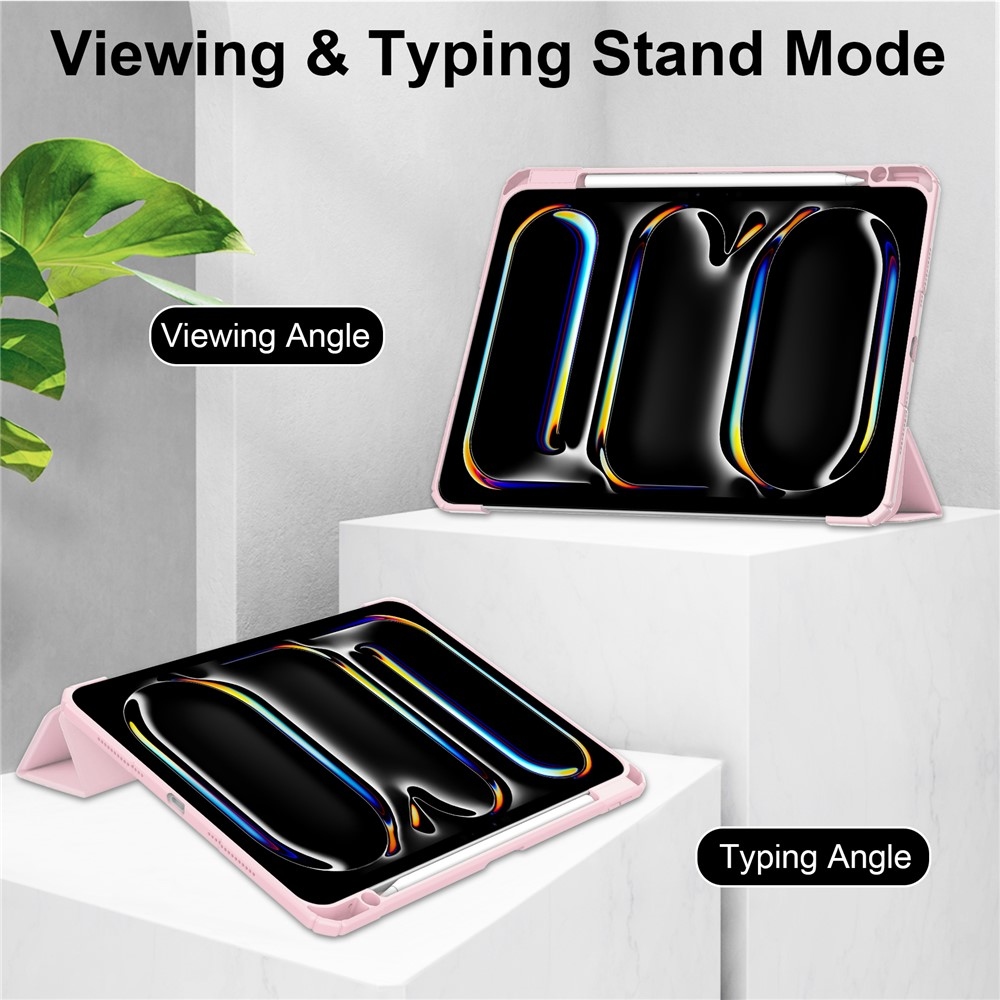 Tok okos záródó tok fix hátlappal iPad Pro 11 (2024)/(2025) - rózsaszín