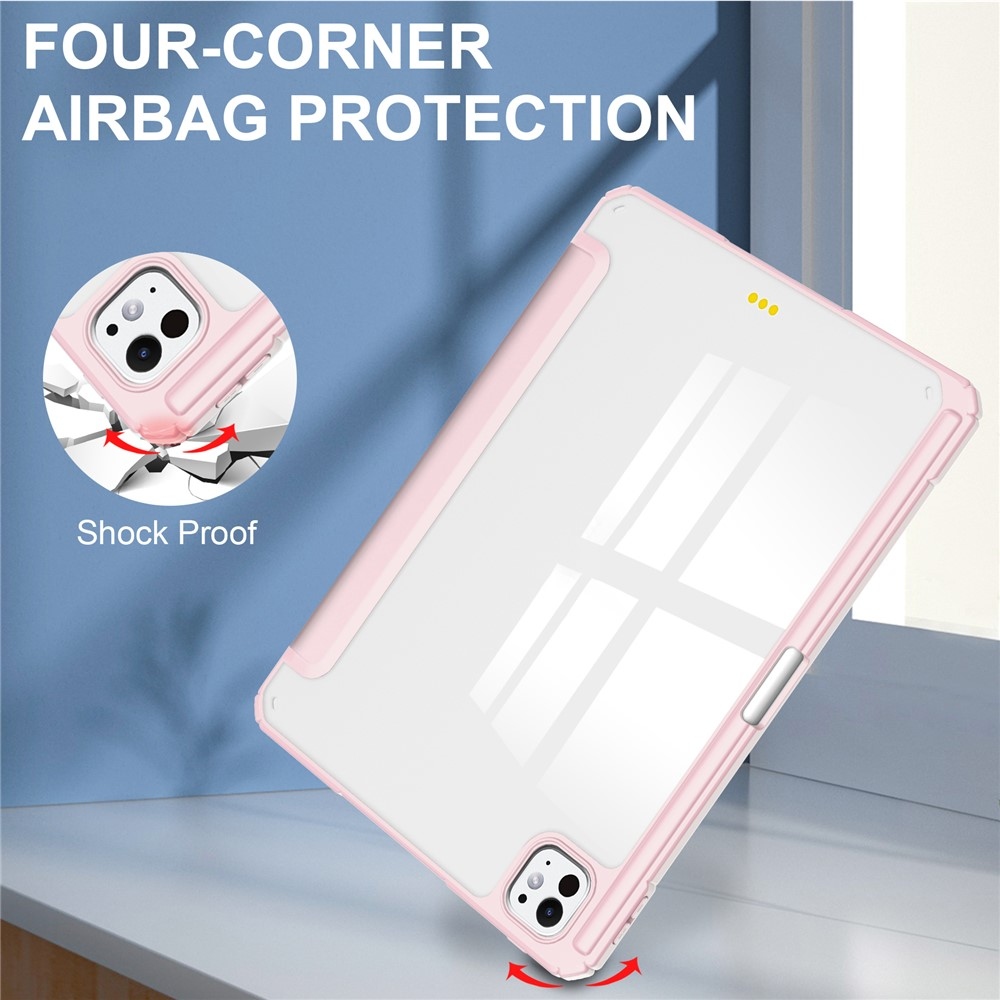 Tok okos záródó tok fix hátlappal iPad Pro 11 (2024)/(2025) - rózsaszín