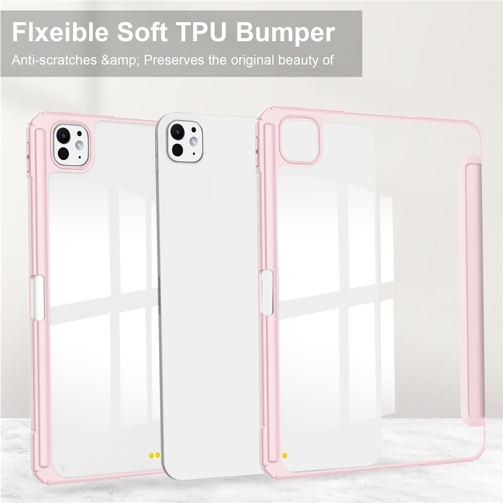 Tok okos záródó tok fix hátlappal iPad Pro 11 (2024)/(2025) - rózsaszín