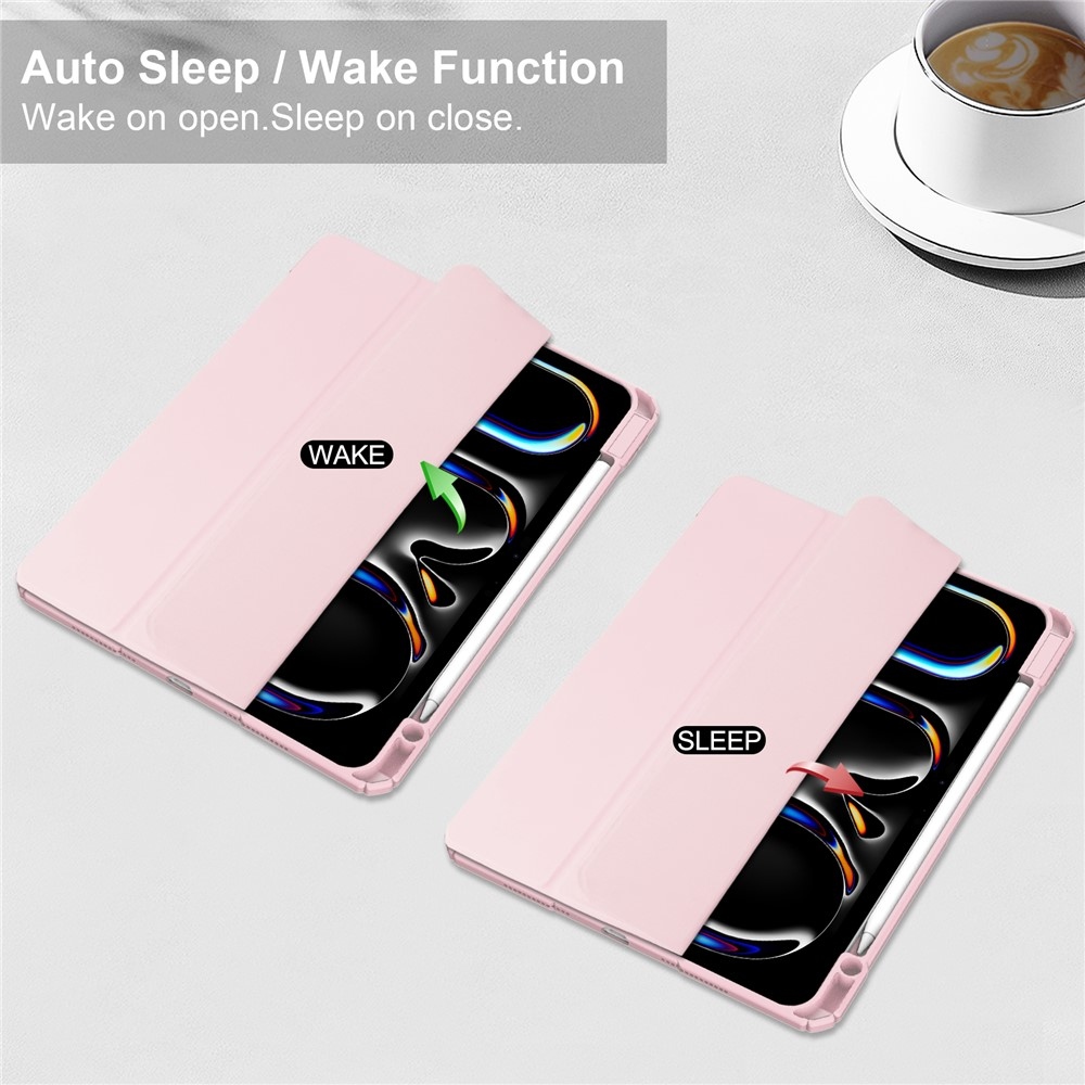 Tok okos záródó tok fix hátlappal iPad Pro 11 (2024)/(2025) - rózsaszín