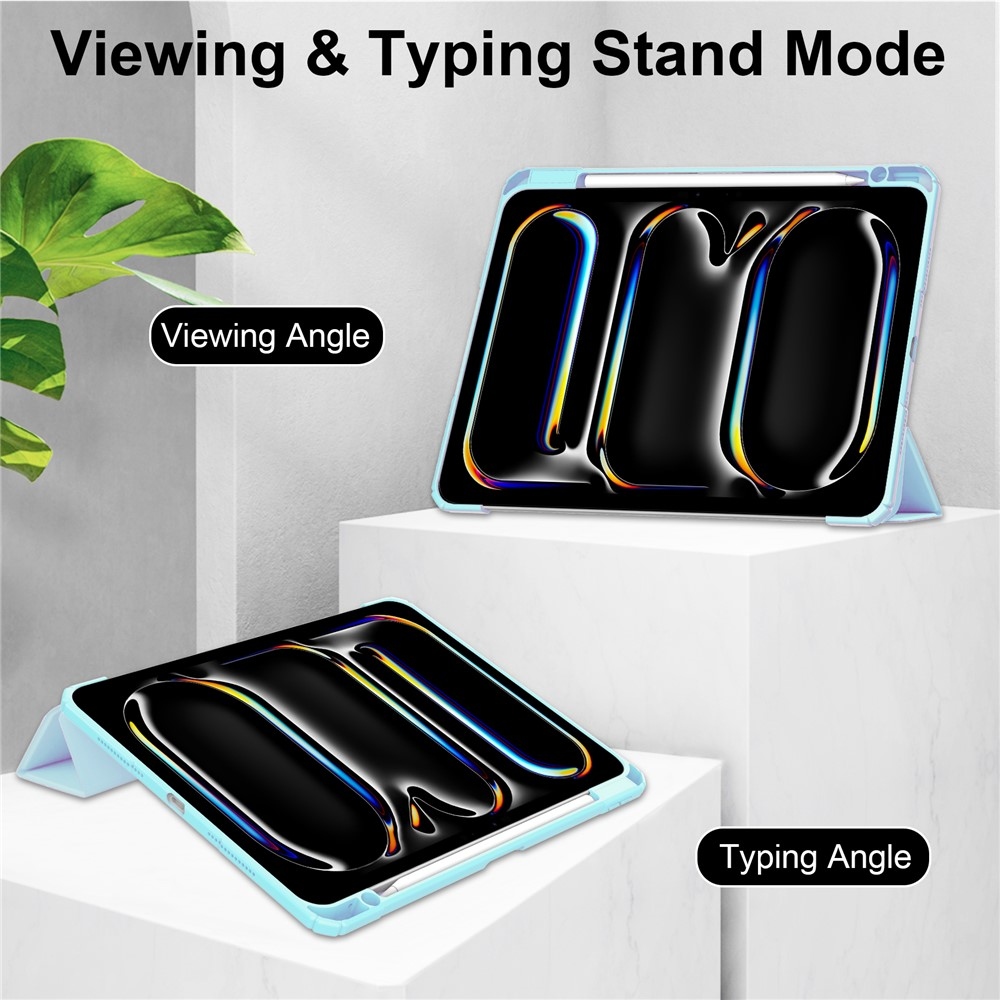 Tok okos záródó tok fix hátlappal iPad Pro 11 (2024)/(2025) - világoskék