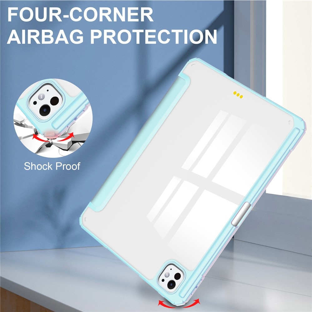 Tok okos záródó tok fix hátlappal iPad Pro 11 (2024)/(2025) - világoskék