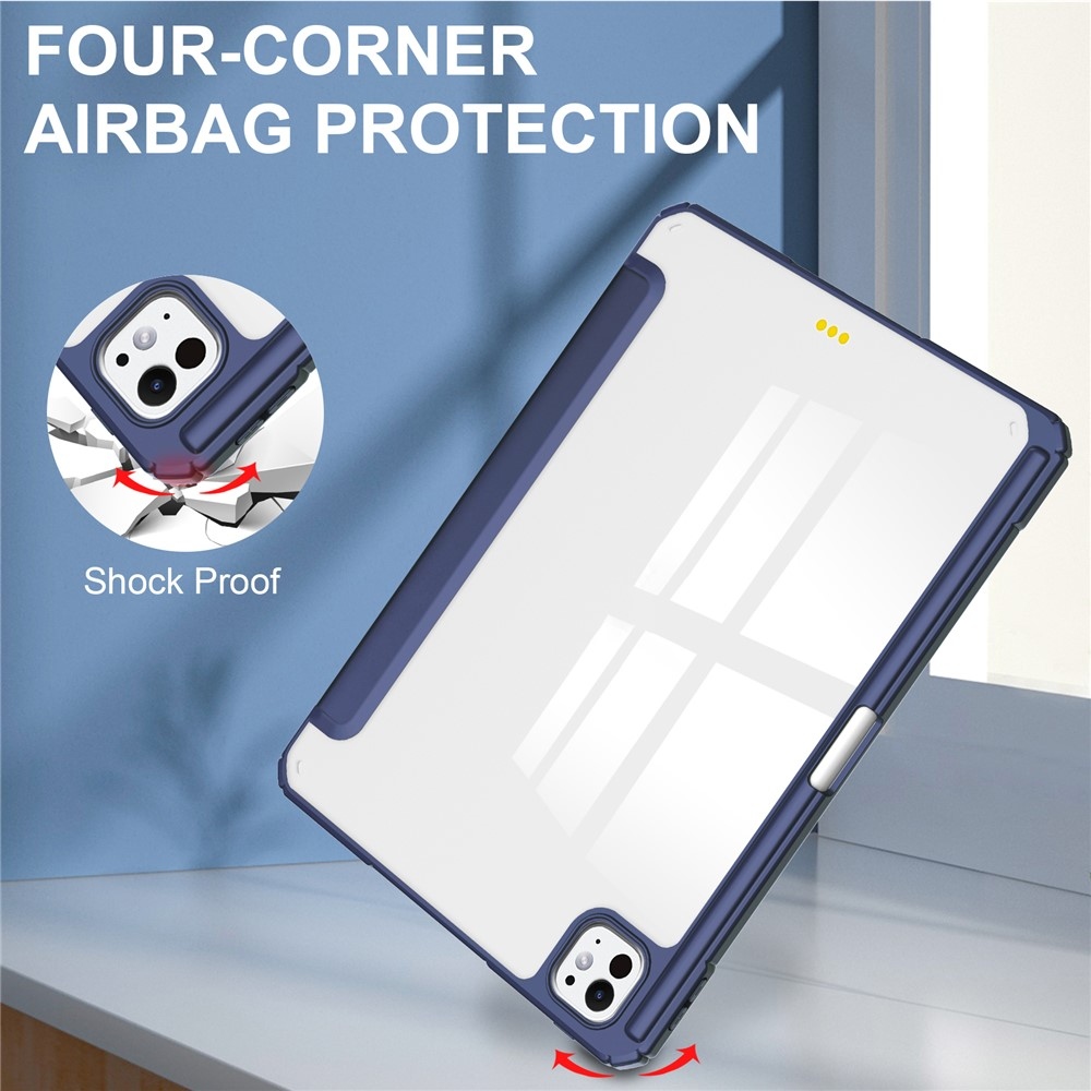 Tok okos záródó tok fix hátlappal iPad Pro 11 (2024)/(2025) - sötétkék