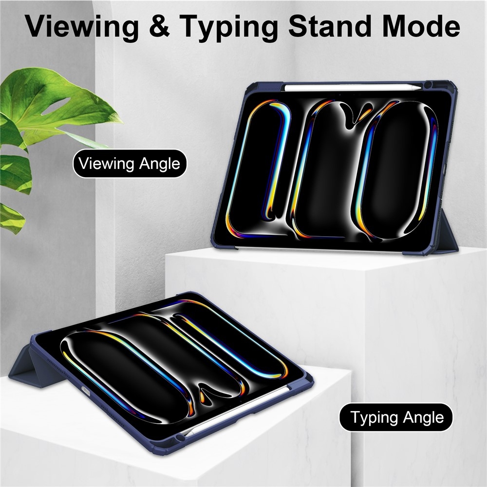 Tok okos záródó tok fix hátlappal iPad Pro 11 (2024)/(2025) - sötétkék