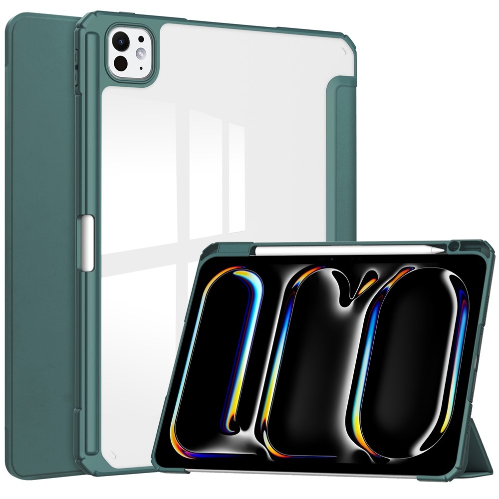 Tok okos záródó tok fix hátlappal iPad Pro 11 (2024)/(2025) iPad Pro 11 készülékhez - zöld
