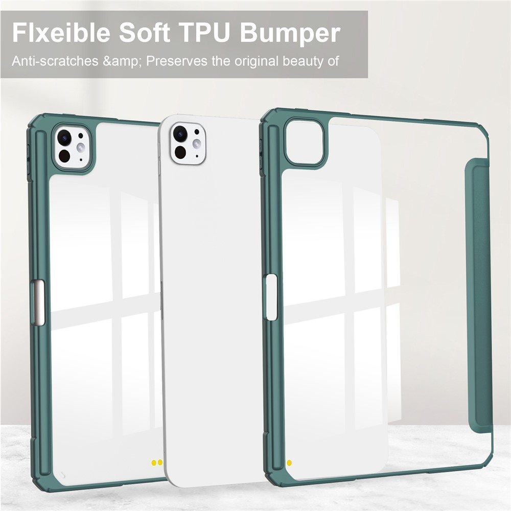 Tok okos záródó tok fix hátlappal iPad Pro 11 (2024)/(2025) iPad Pro 11 készülékhez - zöld