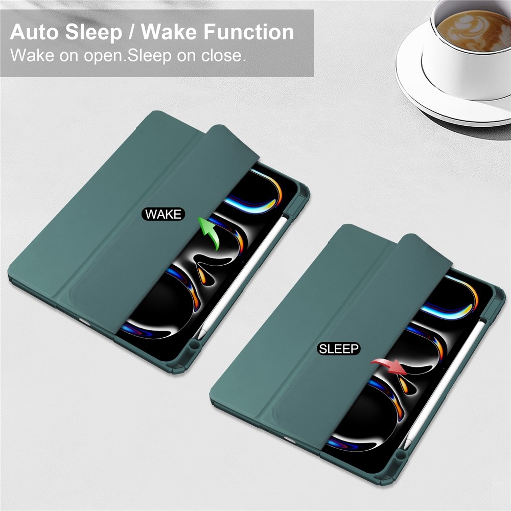 Tok okos záródó tok fix hátlappal iPad Pro 11 (2024)/(2025) iPad Pro 11 készülékhez - zöld