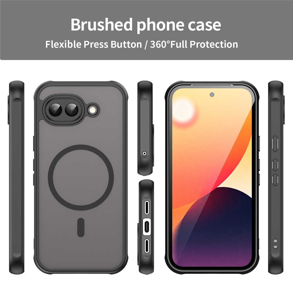 Matta zselés tok MagSafe-val a Google Pixel 10a készülékre - fekete