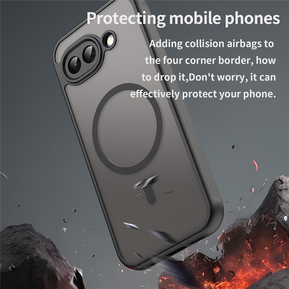 Matta zselés tok MagSafe-val a Google Pixel 10a készülékre - fekete