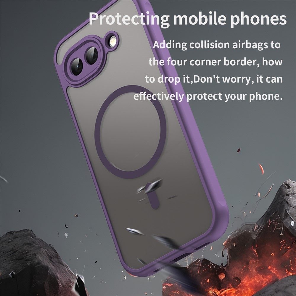 Tojás matt zselés tok MagSafe-val a Google Pixel 10a készülékre - lila