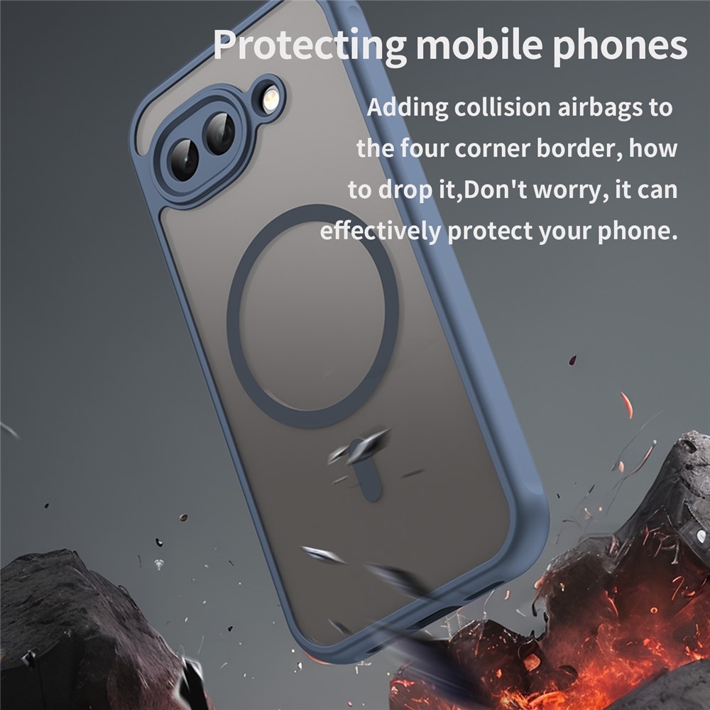 Matta zselés tok MagSafe tokkal a Google Pixel 10a készülékre - kék