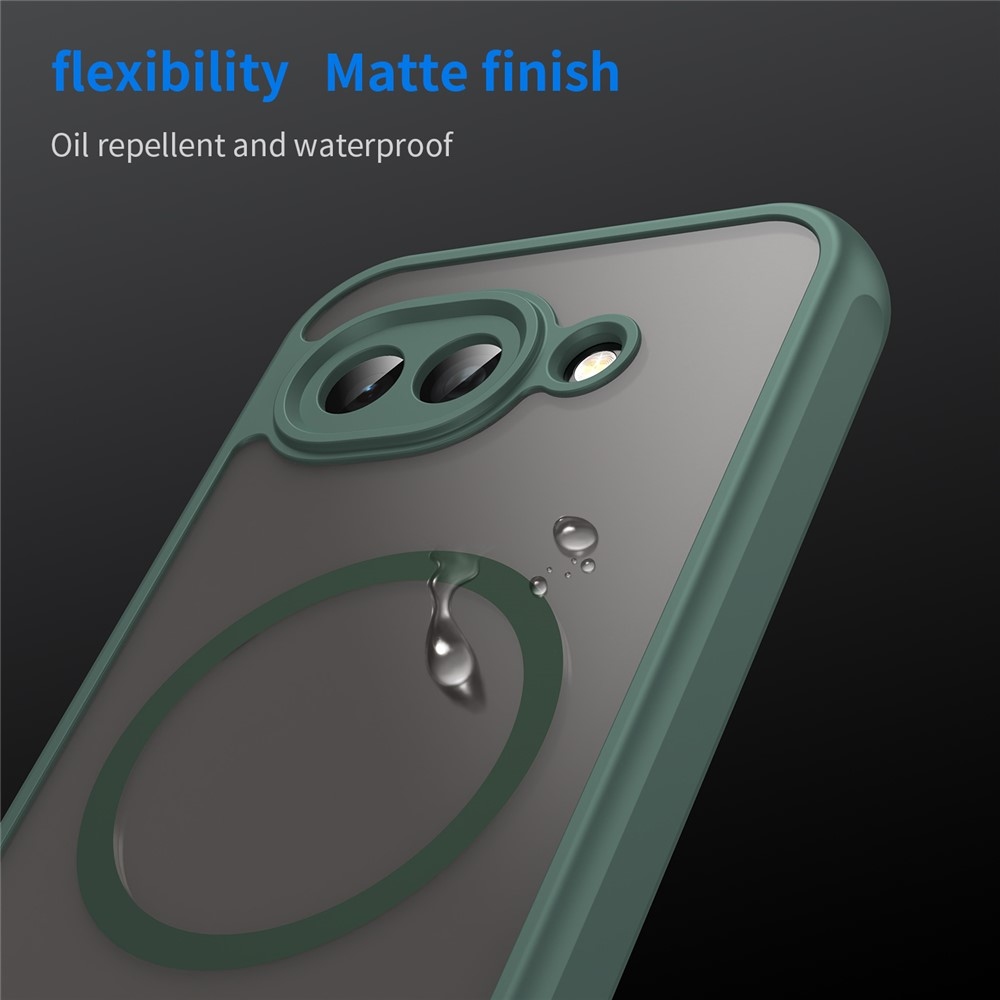 Matta zselés tok MagSafe tokkal a Google Pixel 10a készülékre - zöld