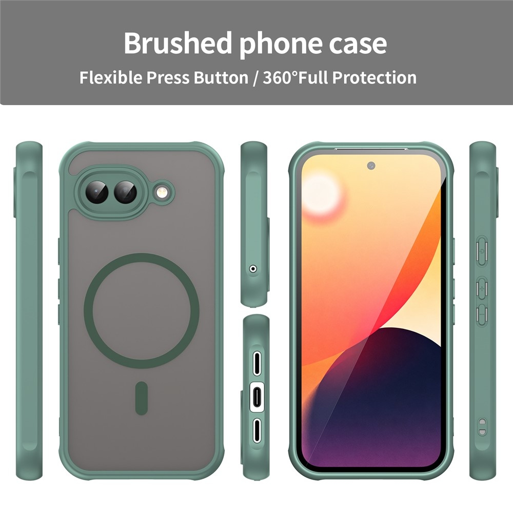 Matta zselés tok MagSafe tokkal a Google Pixel 10a készülékre - zöld