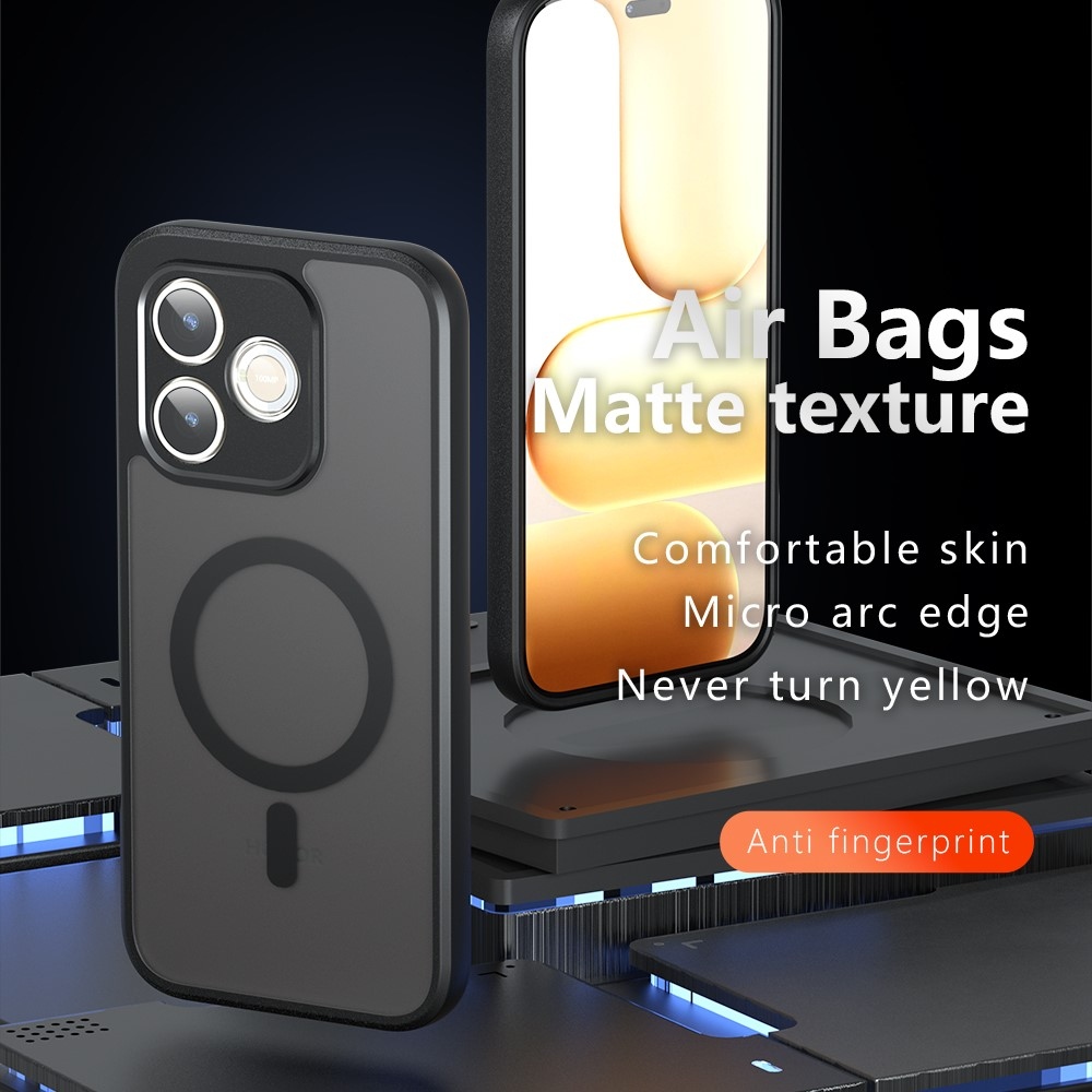 Matta zselés tok MagSafe-rel a Honor 600 Lite 5G számára - fekete