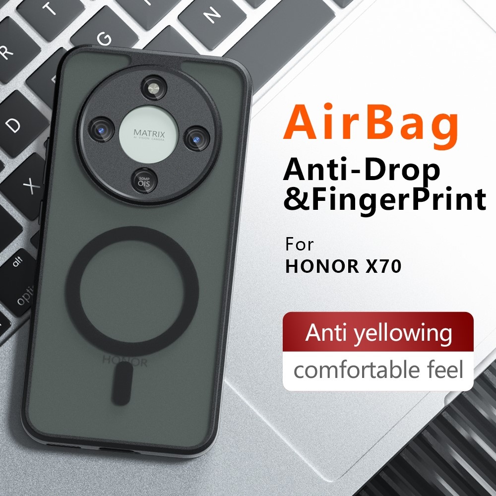 Matte zselés tok MagSafe-rel a Honor Magic 8 Lite 5G-n - fekete