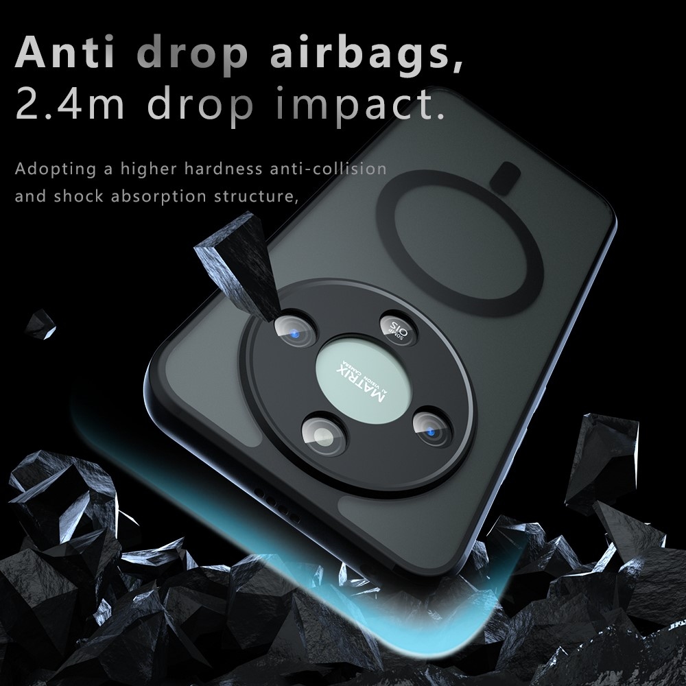 Matte zselés tok MagSafe-rel a Honor Magic 8 Lite 5G-n - fekete