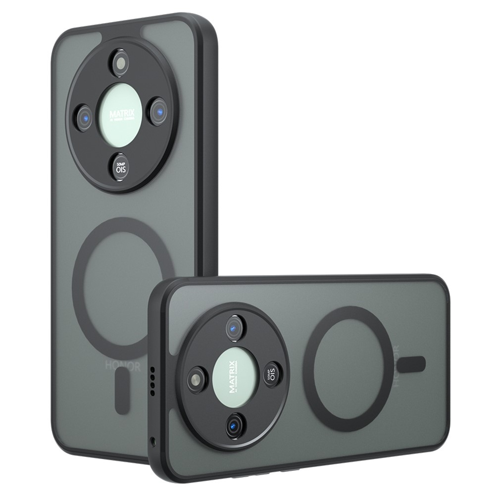 Matte zselés tok MagSafe-rel a Honor Magic 8 Lite 5G-n - fekete