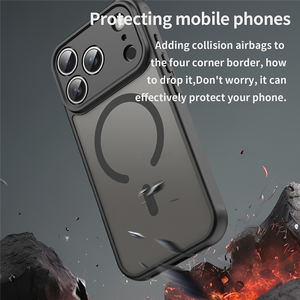 Case matt gél tok MagSafe-vel az iPhone 18 Pro Max/17 Pro Max készülékekhez – fekete