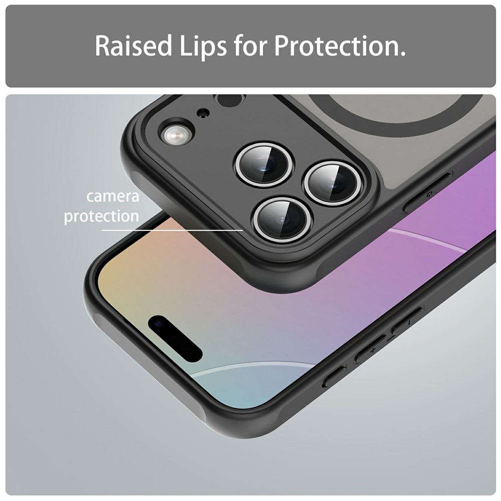 Case matt gél tok MagSafe-vel az iPhone 18 Pro Max/17 Pro Max készülékekhez – fekete