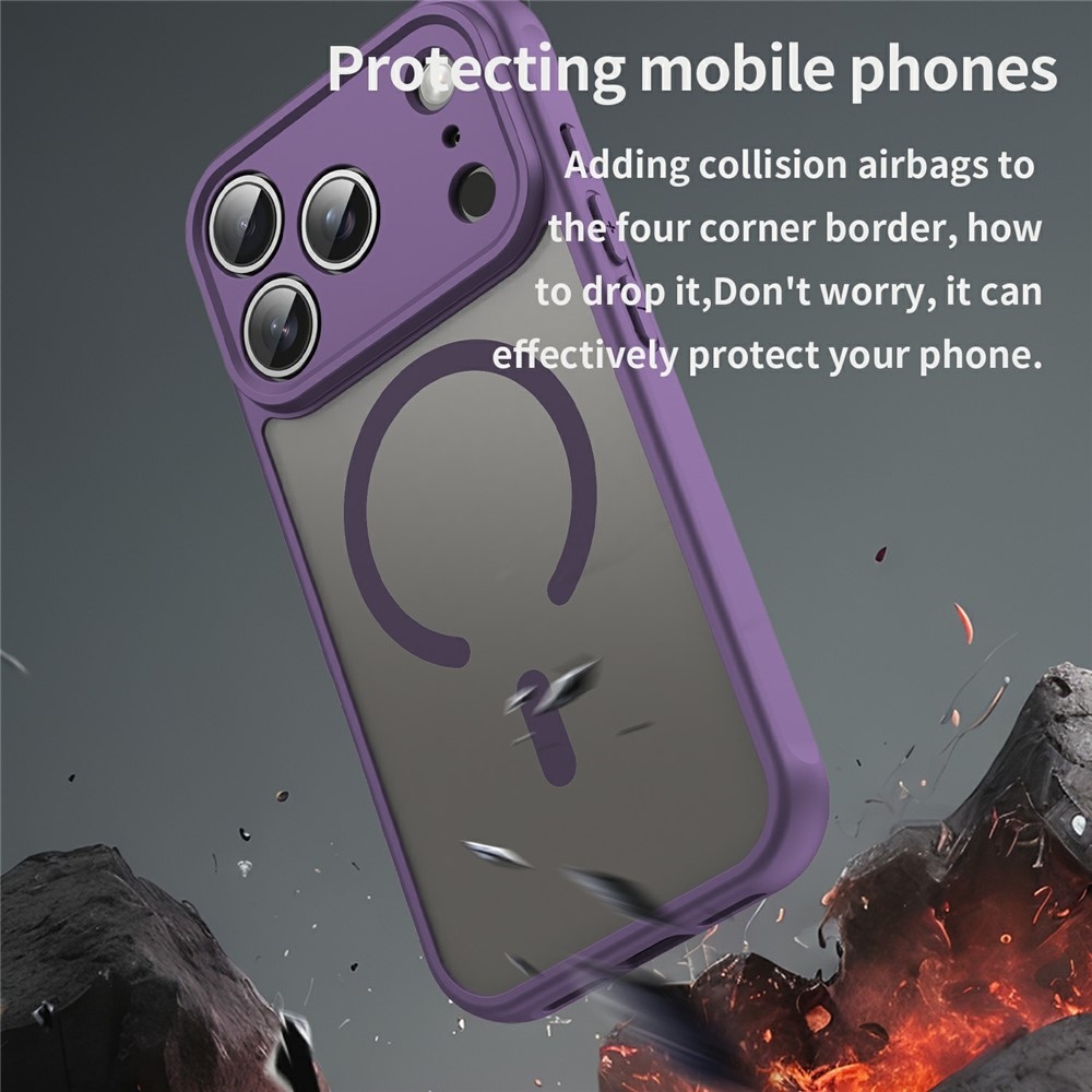 Case matt gél tok MagSafe-vel az iPhone 18 Pro Max/17 Pro Max készülékhez – lila