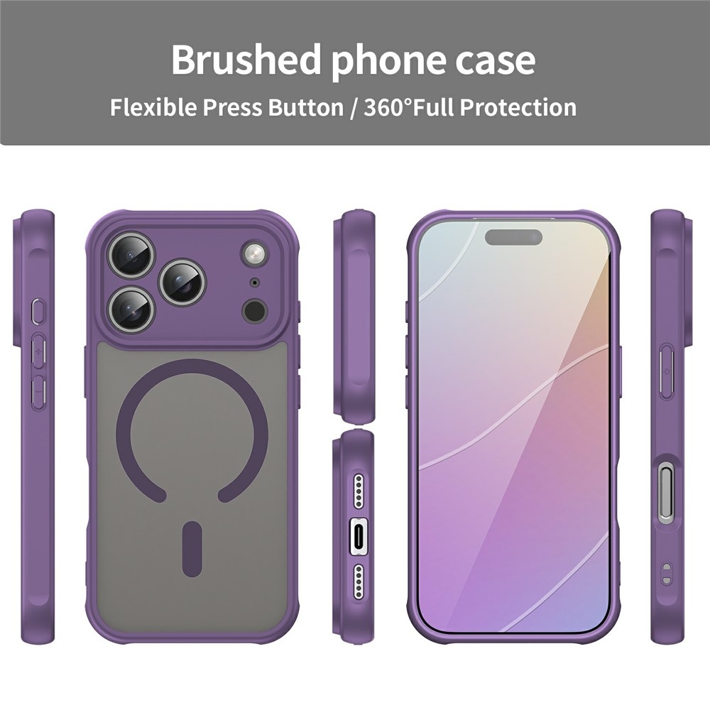 Case matt gél tok MagSafe-vel az iPhone 18 Pro Max/17 Pro Max készülékhez – lila