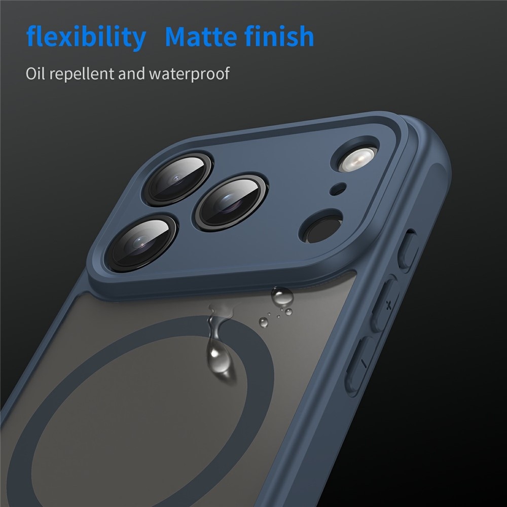 Case matt gél tok MagSafe-kompatibilis iPhone 18 Pro Max/17 Pro Max-hoz – kék