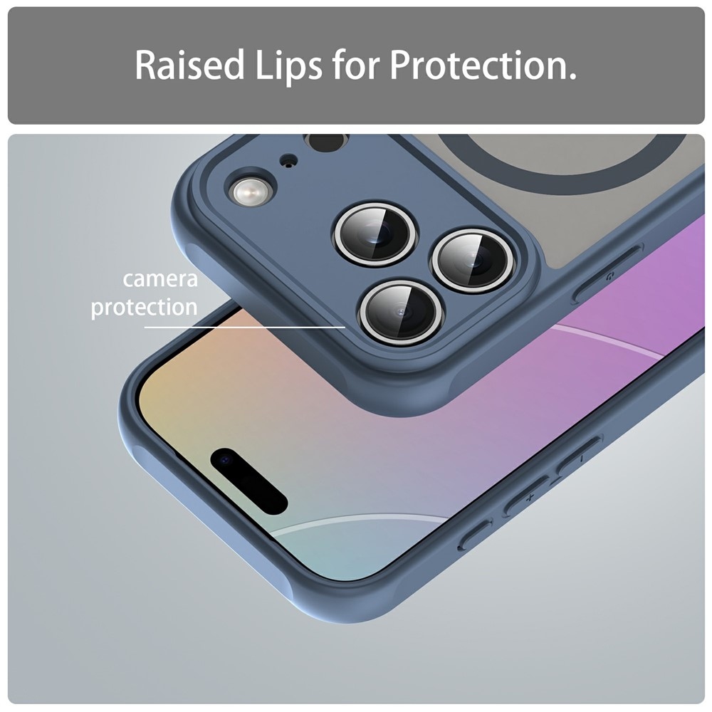 Case matt gél tok MagSafe-kompatibilis iPhone 18 Pro Max/17 Pro Max-hoz – kék