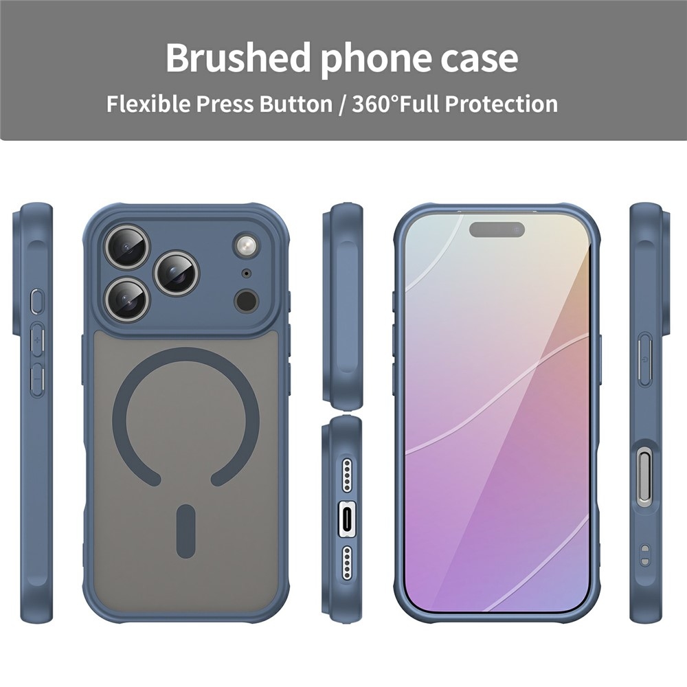 Case matt gél tok MagSafe-kompatibilis iPhone 18 Pro Max/17 Pro Max-hoz – kék