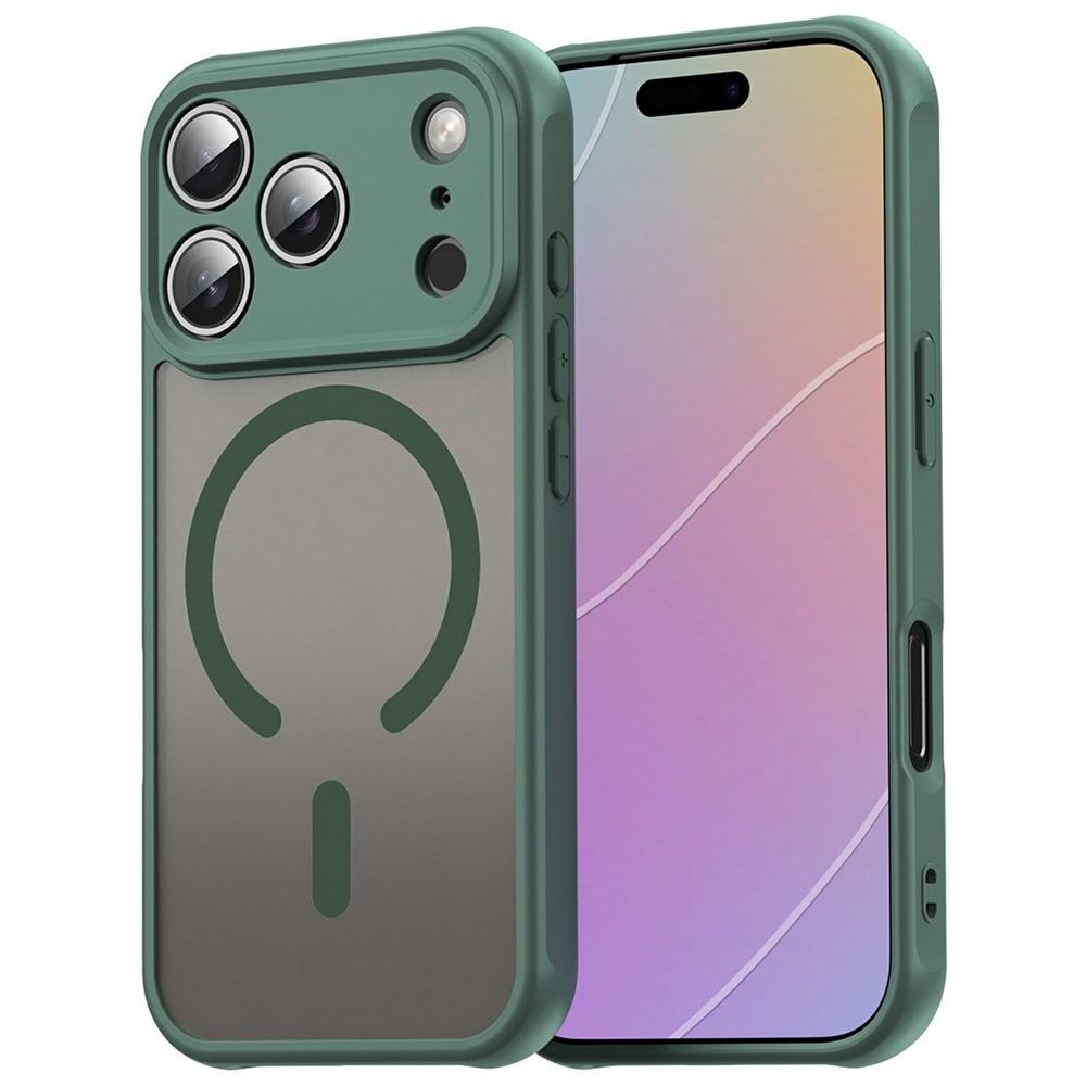Case matt gél tok MagSafe-vel az iPhone 18 Pro Max/17 Pro Max-hoz – zöld