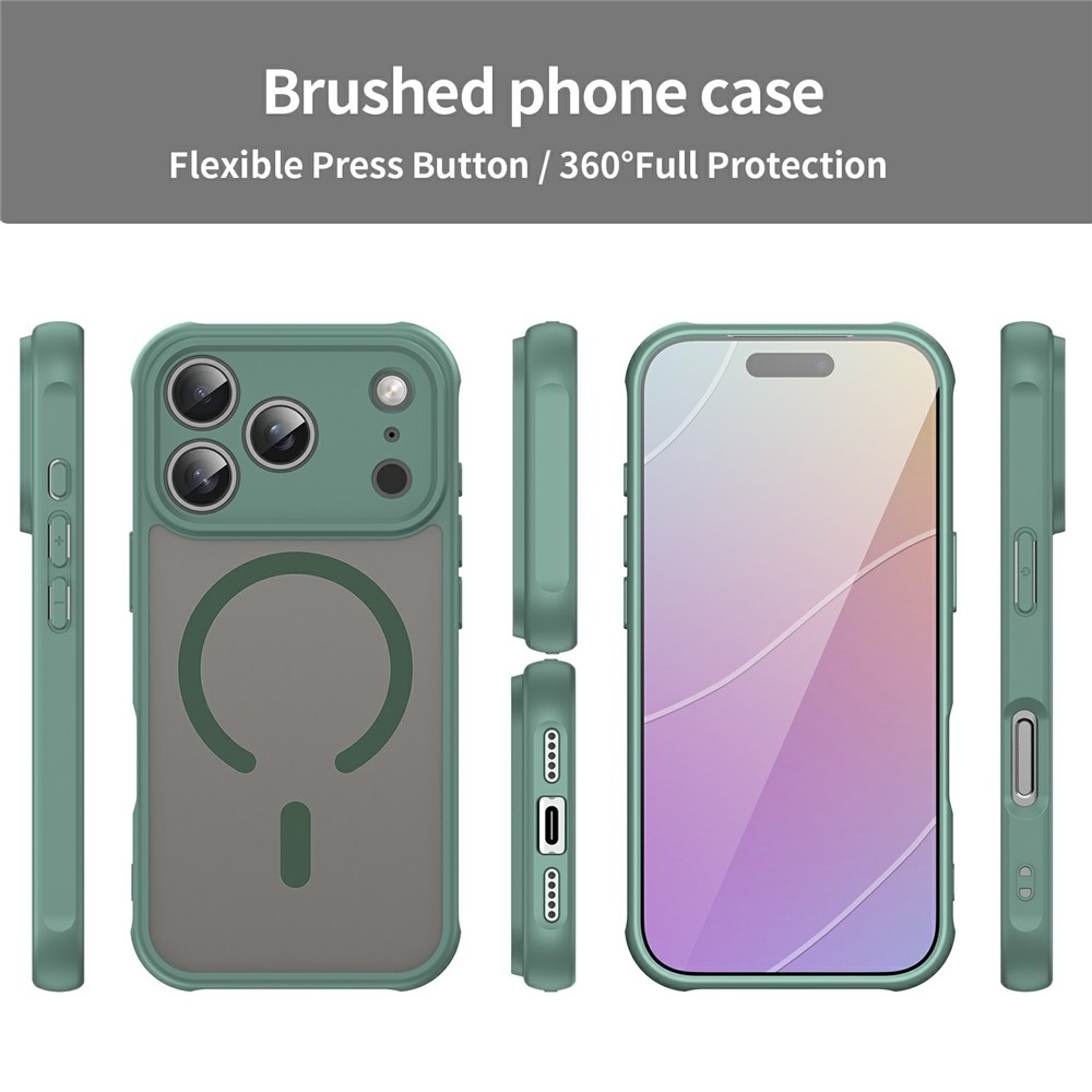 Case matt gél tok MagSafe-vel az iPhone 18 Pro Max/17 Pro Max-hoz – zöld