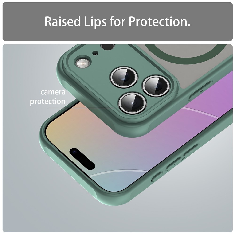 Case matt gél tok MagSafe-vel az iPhone 18 Pro Max/17 Pro Max-hoz – zöld