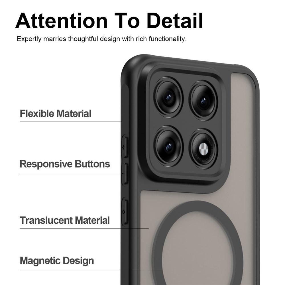 Matt gél tok MagSafe-kompatibilis Motorola Edge 70 Pro 5G-hez – fekete
