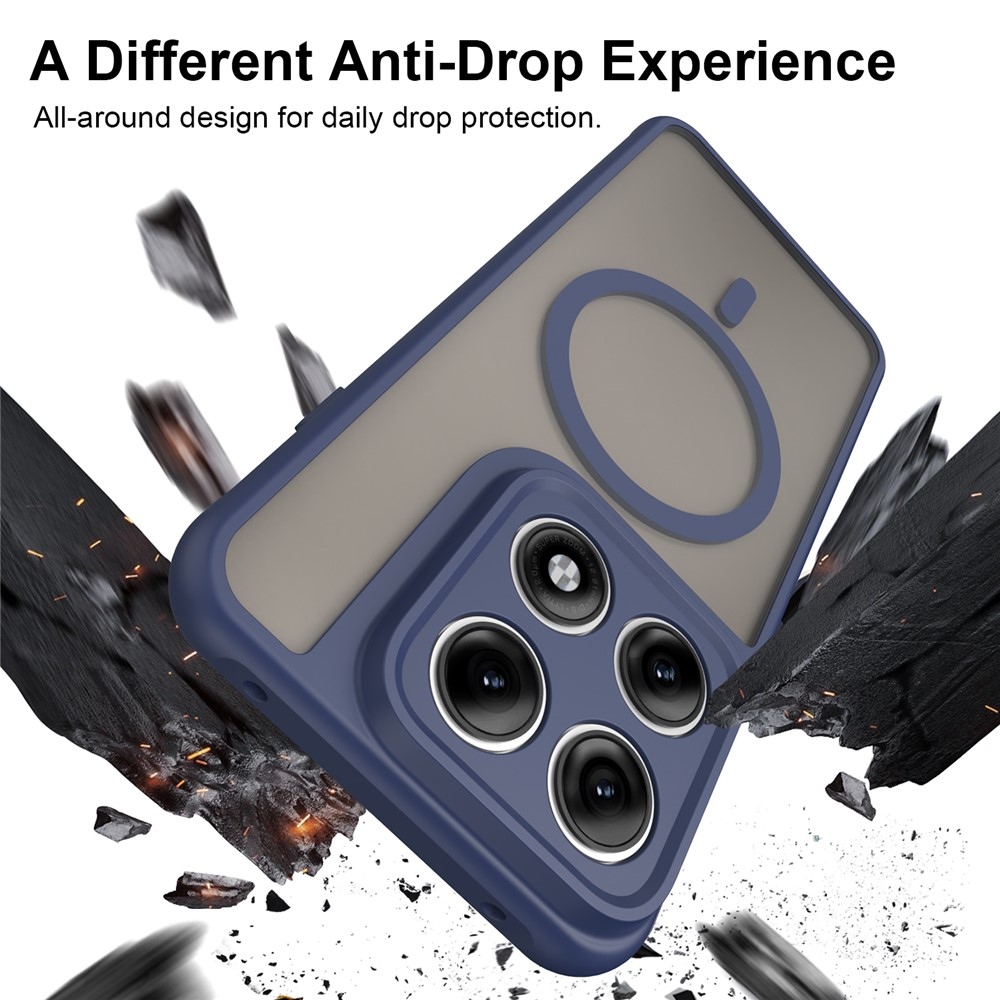 Matt gél tok MagSafe-kompatibilis Motorola Edge 70 Pro 5G-hez – kék