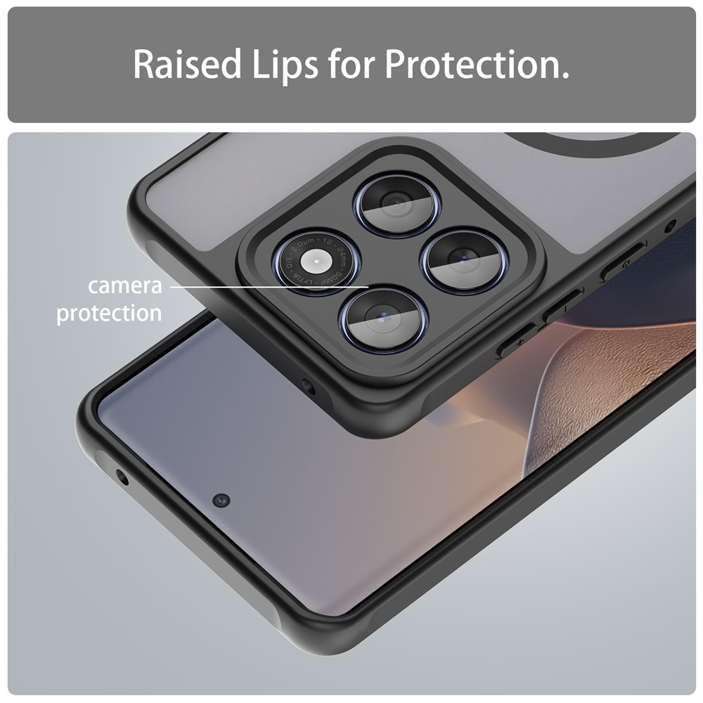 Matt gél tok MagSafe-kompatibilis Motorola Moto G57 Power 5G-hez – fekete