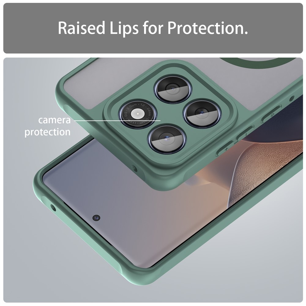 Matt gél tok MagSafe-kompatibilis Motorola Moto G57 Power 5G-hez – zöld