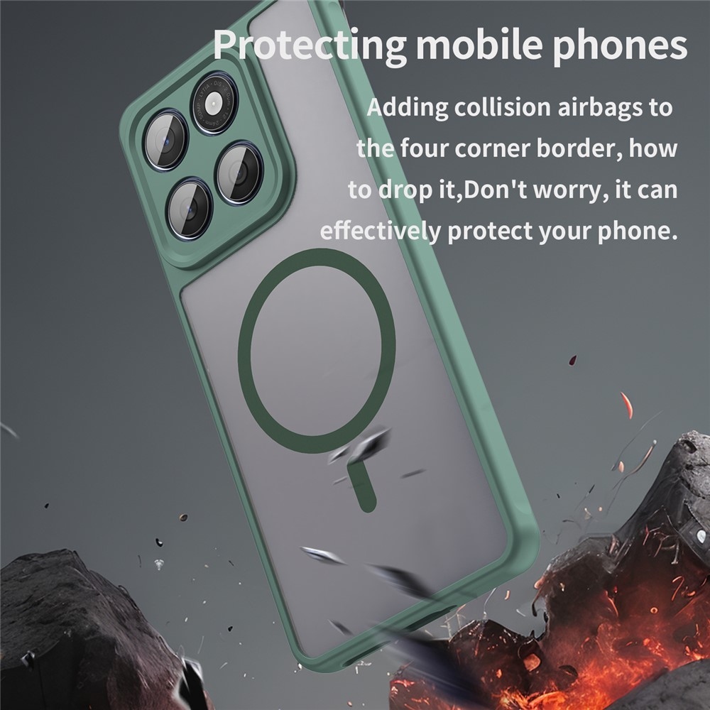 Matt gél tok MagSafe-kompatibilis Motorola Moto G57 Power 5G-hez – zöld