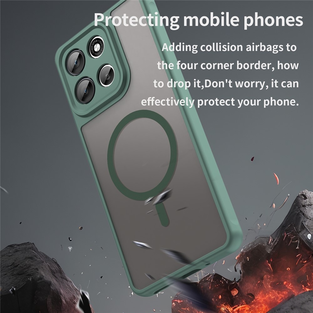 Matt gél tok MagSafe-kompatibilis Motorola Moto G86 5G-hez – zöld